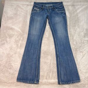 Diesel Jeans Womens Size 32 Bootcut Low Rise Y2K 90s Medium Wash Denim Cotton